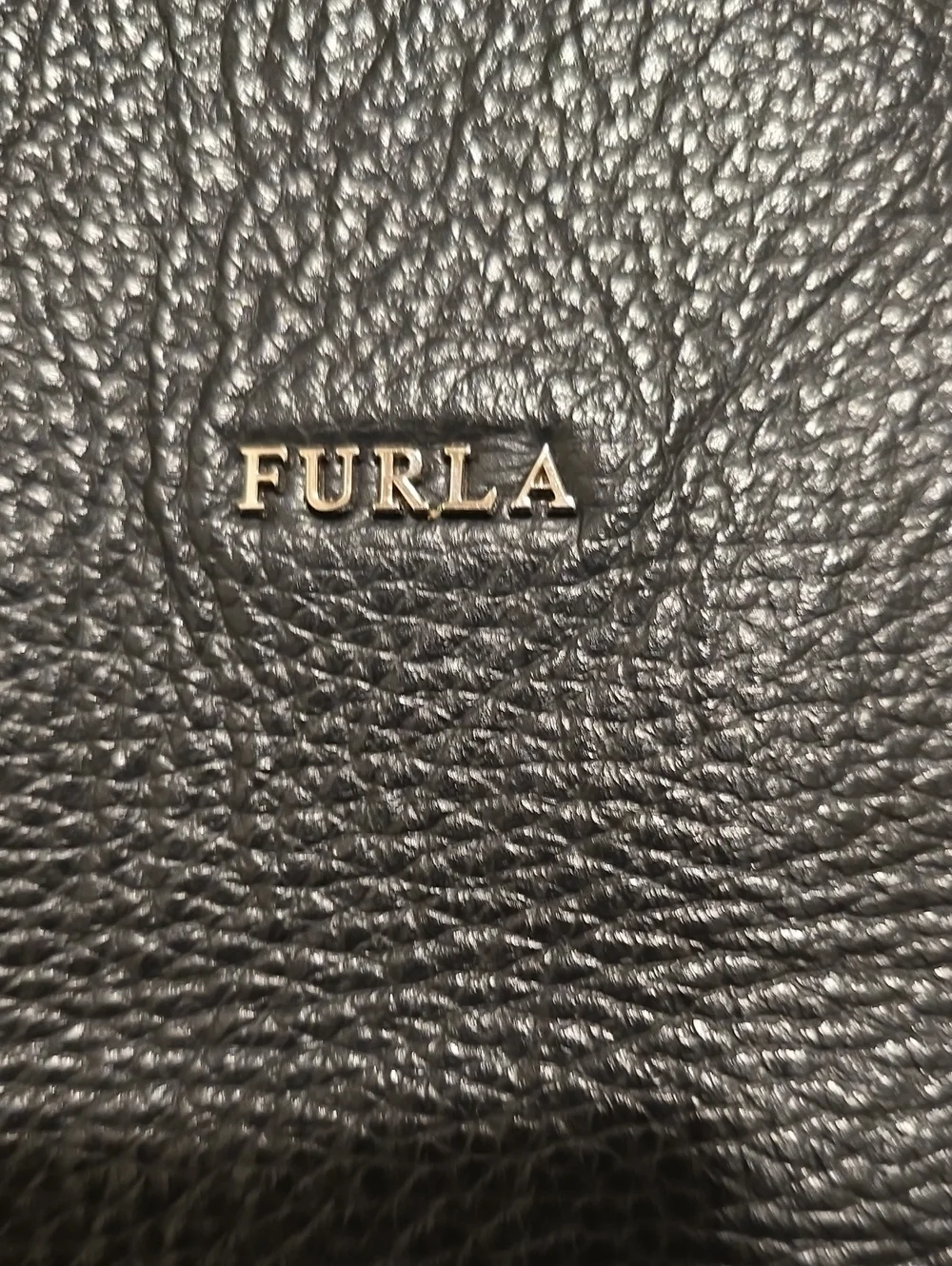 Furla Black Pebbled Leather Satchel